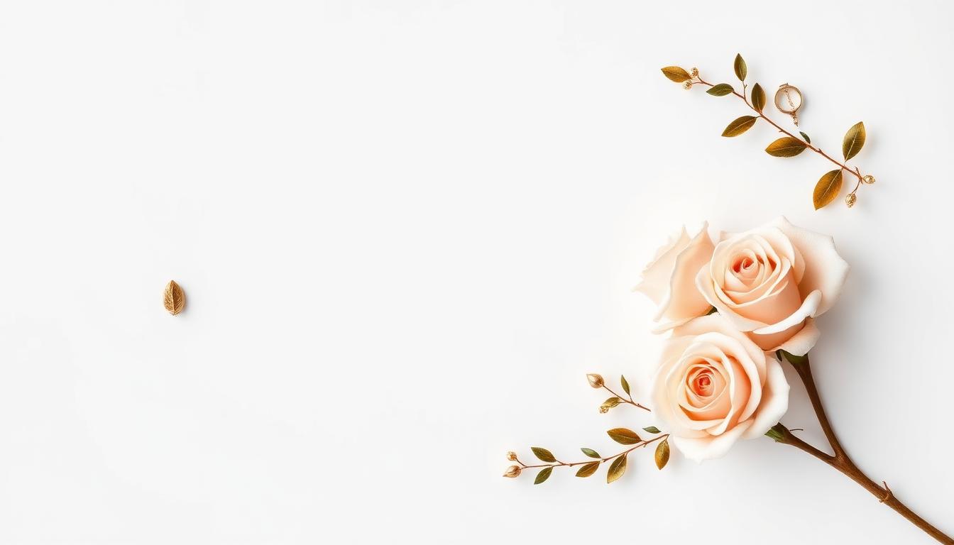 Elegant wedding composition with gold details